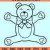 Teddy bear with bow svg