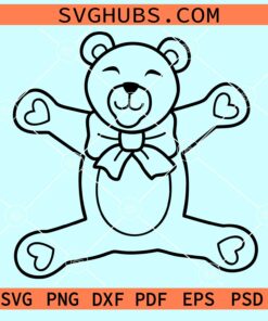 Teddy bear with bow svg