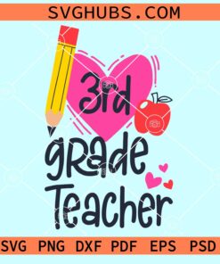 Third grade teacher svg