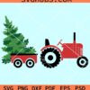 Tractor with Christmas tree svg