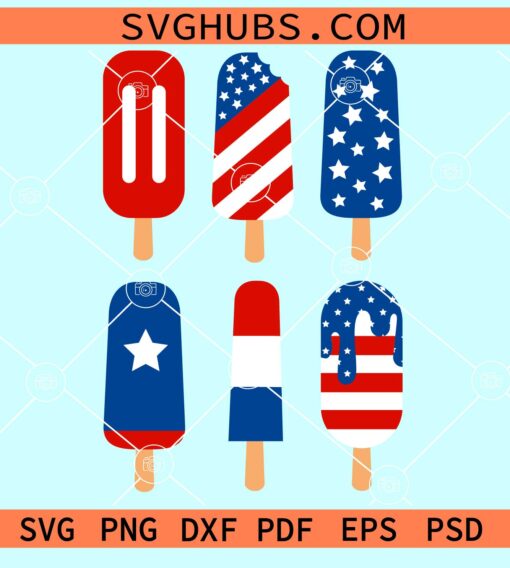 US Flag popsicles svg