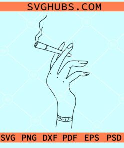 Woman Hand Holding Cigarette Svg