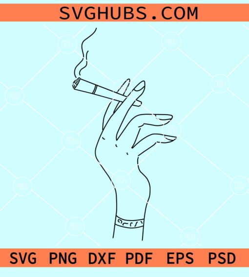 Woman Hand Holding Cigarette Svg