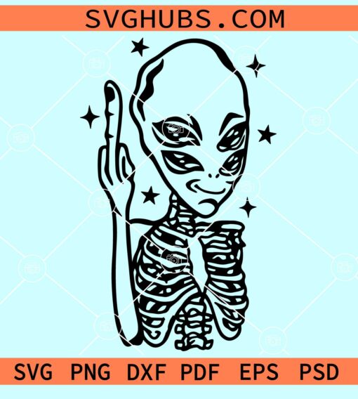 Alien Middle Finger Svg, Alien Svg, Middle finger alien svg