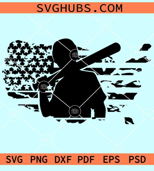 Baseball player USA Flag svg, Baseball Player SVG, Baseball USA SVG