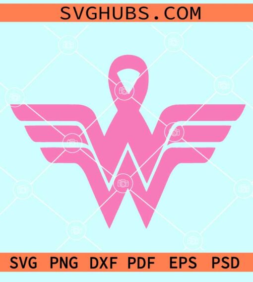 Breast Cancer Wonder Woman SVG