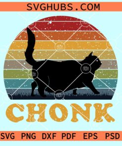 Chonk cat retro vintage background svg