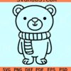 Cute little bear with scarf svg