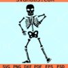 Dabbing Halloween skeleton svg