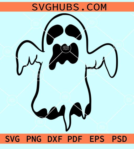 Dripping Halloween ghost clipart svg
