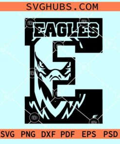 Eagles in letter E svg