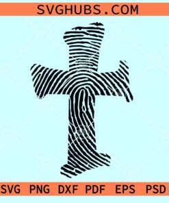 Fingerprint cross Clip Art svg