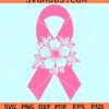 Floral cancer ribbon svg