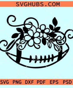 Floral football clipart svg