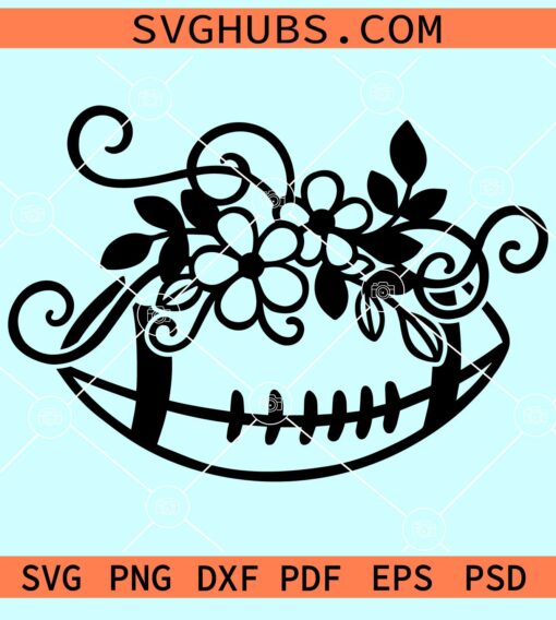 Floral football clipart svg