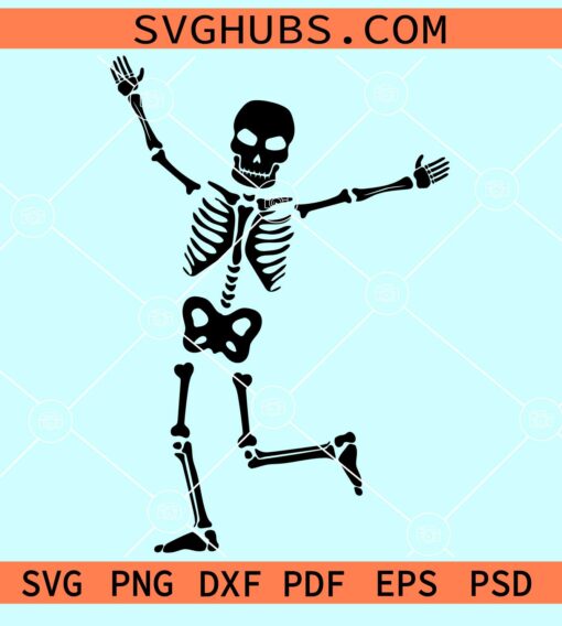 Halloween skeleton dabbing svg