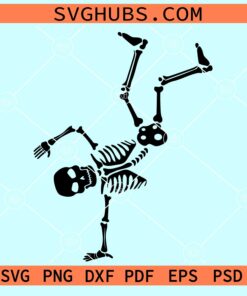 Halloween skeleton flip dancing svg