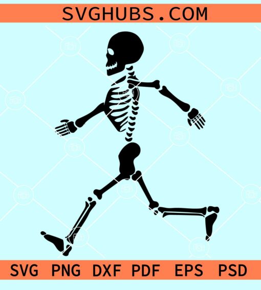 Halloween skeleton walking svg