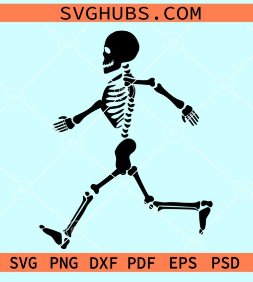 Halloween skeleton walking svg
