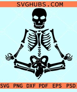 Halloween skeleton yoga pose svg
