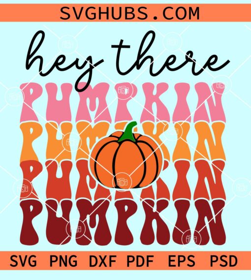 Hey there pumpkin retro stacked svg