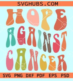 Hope against cancer wavy letters svg