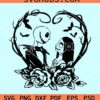 Jack and Sally in Heart SVG