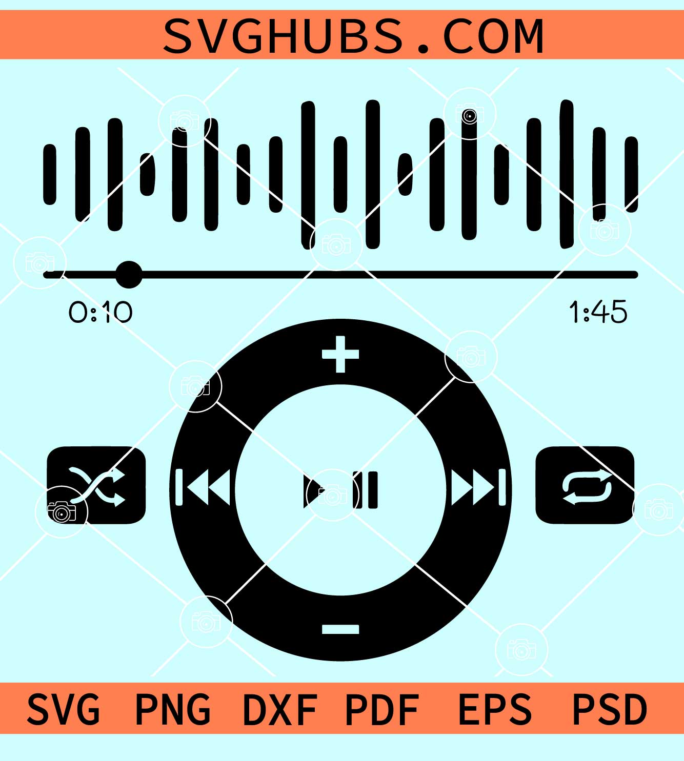 Music Player template SVG, Acrylic Song Art SVG, Music player buttons svg