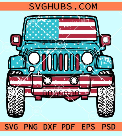 Patriotic Jeep svg