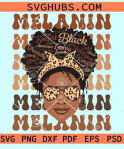 Stacked melanin leopard print afro woman face svg