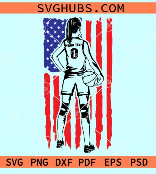 US Women basketball player svg, Basketball player flag svg, woman player svg