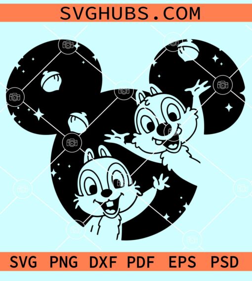 Chip and Dale Mickey ears SVG, Chip and Dale SVG, Disney svg file, Disney mickey svg