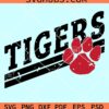 Distressed Tigers svg, Tigers grunge svg, Tigers SVG, Tigers football SVG, Tigers football paw svg