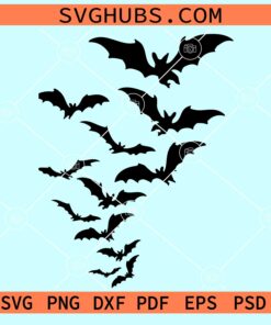 Flying Bats SVG, Halloween bats svg, bat swarm svg, Halloween svg, flock of bats svg