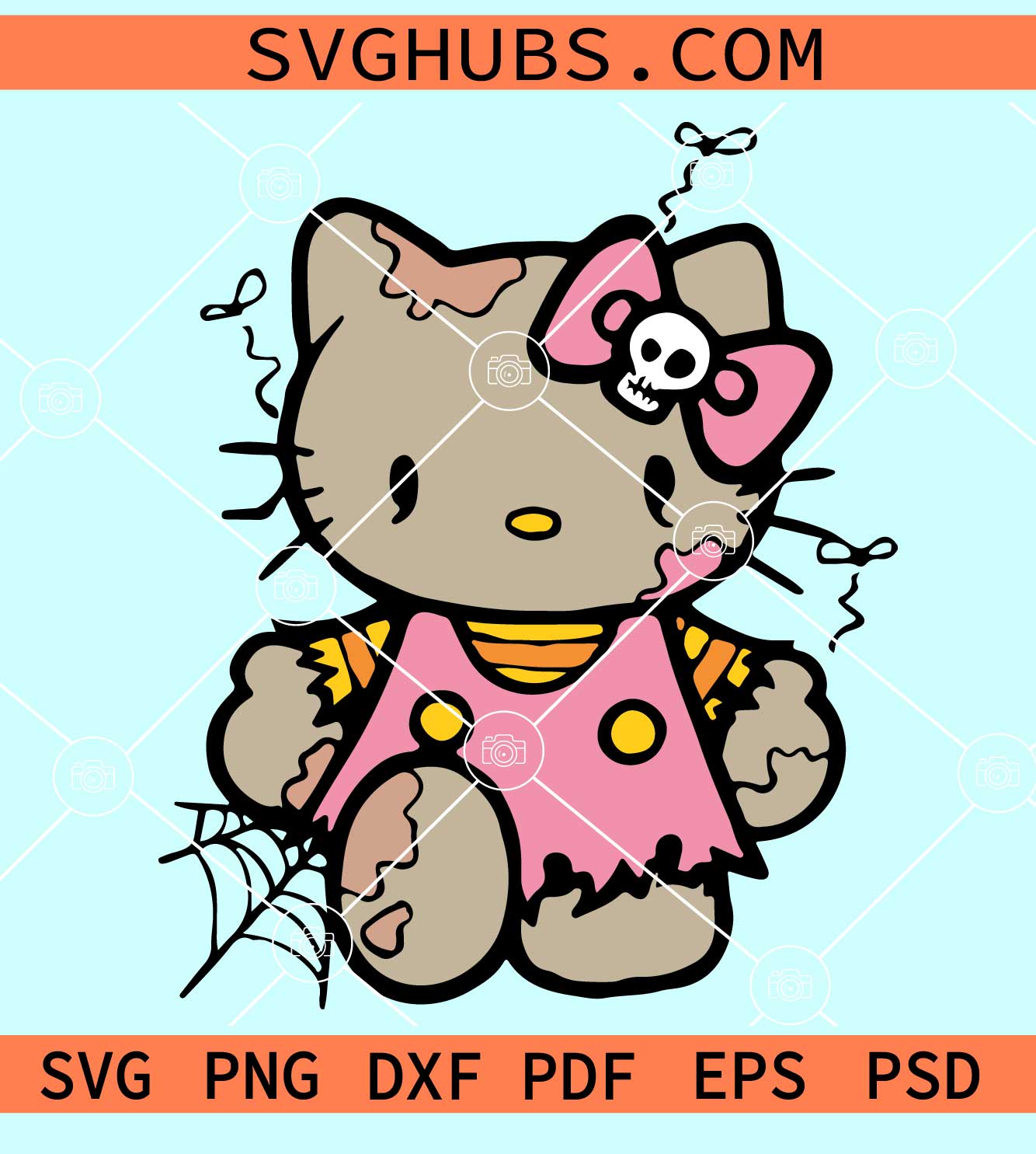 Hello kitty Zombie SVG, Hello kitty Halloween svg, Disney Halloween svg