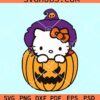 Hello kitty with pumpkin svg, Hello Kitty Halloween svg, Halloween Svg cut file