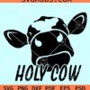 Holly cow svg, Holy Cow, I'm cute SVG, cute cow face svg, kids shirt svg, moo cow svg