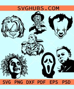 Horror Movie Characters Svg Bundle, Halloween characters svg, Halloween svg bundle