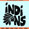Indians retro wavy SVG, Indians svg, Indians football svg, Indians mascot svg