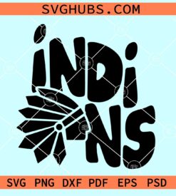 Indians retro wavy SVG, Indians svg, Indians football svg, Indians mascot svg