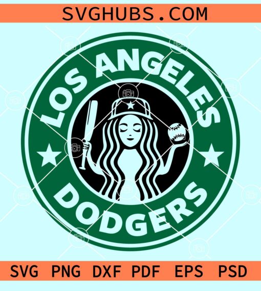 Los Angeles Dodgers Starbucks SVG, Baseball Starbucks Cup SVG, Los Angeles Dodgers SVG