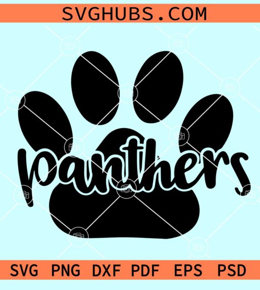 Panthers paw print svg, team spirit svg, Panthers paw svg, paw shirt svg