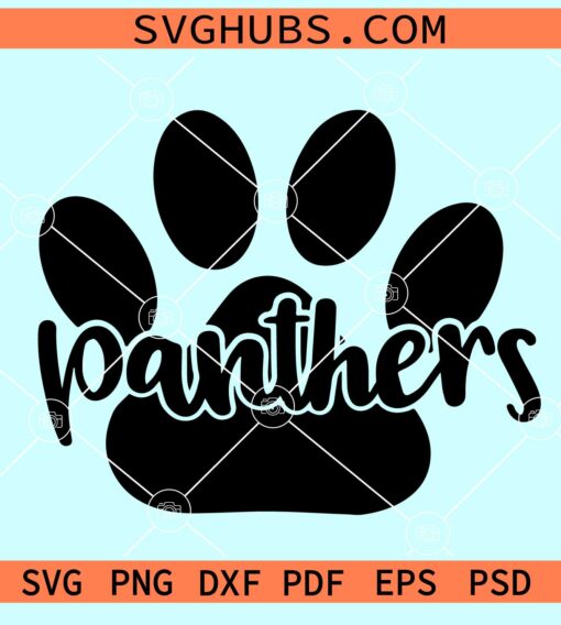 Panthers paw print svg, team spirit svg, Panthers paw svg, paw shirt svg