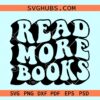 Read more book svg, retro wavy letters svg, book lover svg, BookWorm svg, Reading books svg