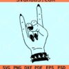 Rock hand black nails svg, rock on hand svg, Rock and Roll Rebel svg