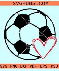 Soccer ball with heart SVG, Soccer Ball SVG, Soccer Heart SVG, Love soccer svg