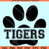 Tigers SVG, School Sports team cut file, Tiger Paw print Svg, Game day Svg, Football SVG