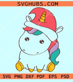 Unicorn with Santa hat svg, Christmas unicorn svg, Christmas shirt svg