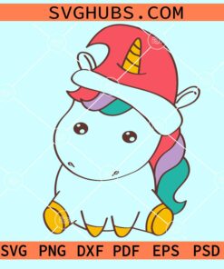 Unicorn with Santa hat svg, Christmas unicorn svg, Christmas shirt svg