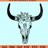 Bull Skull with flowers SVG